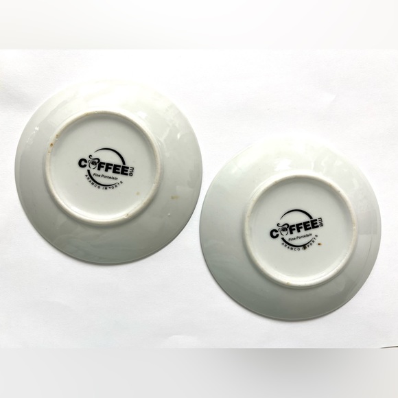 Set of 2 COFFEE ME Porcelain Saucers by Aramco Imports - Picture 4 of 6